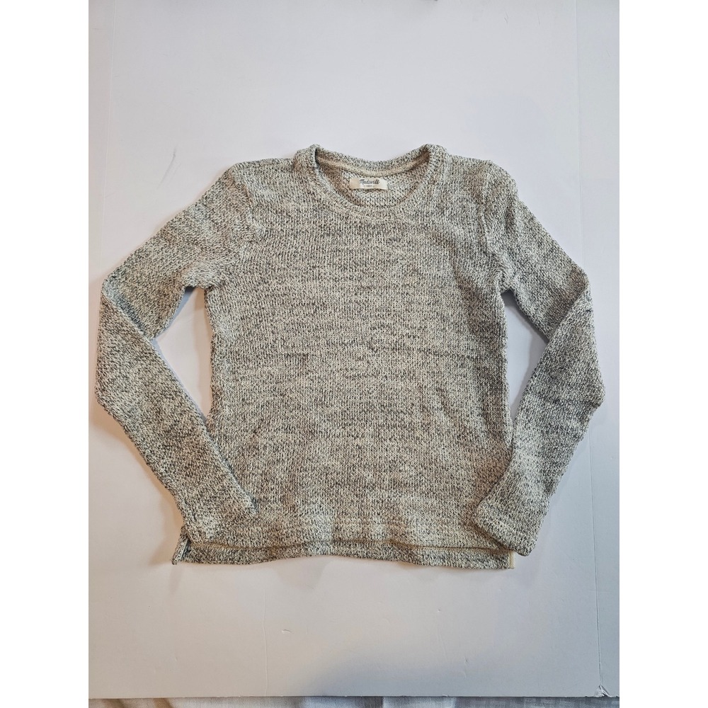 Madewell Crewneck Sweater Women XS Gray Marled Knit Long‎ Sleeve